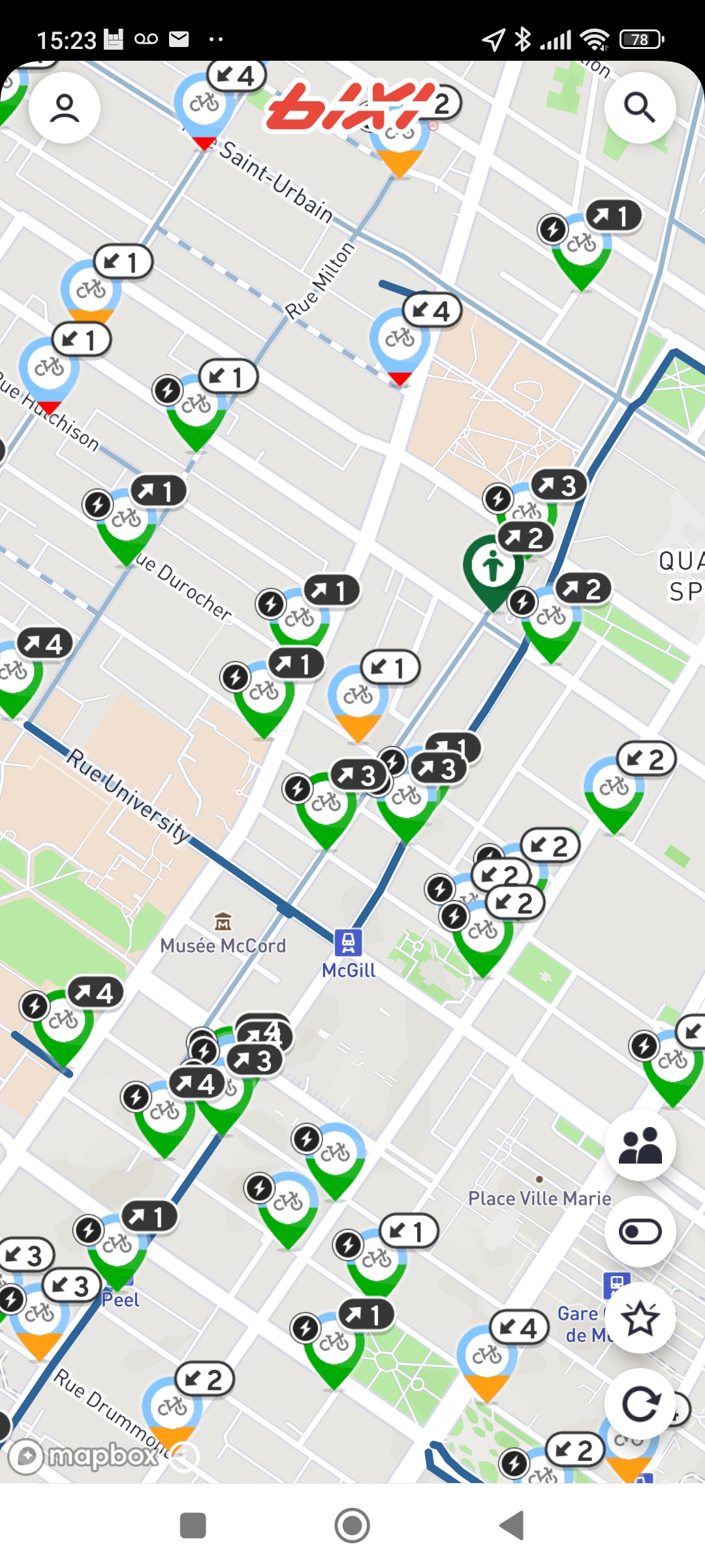 Carte avec Amis-Bixi